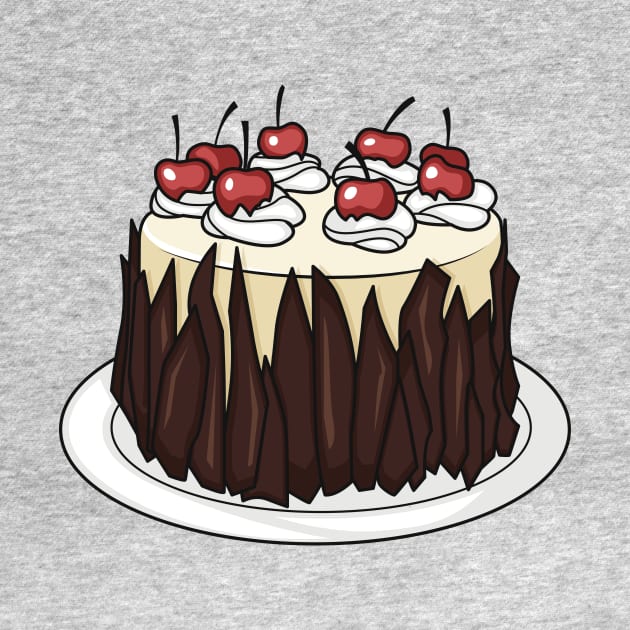 Black Forest cake cartoon illustration by Miss Cartoon